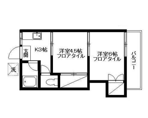 コーポK(2K/2階)の間取り写真