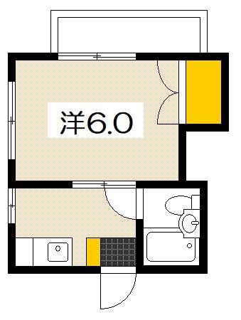 串戸ハイム(1K/1階)の間取り写真