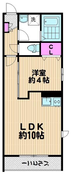 エルセリート北戸田IV(1LDK/1階)の間取り写真
