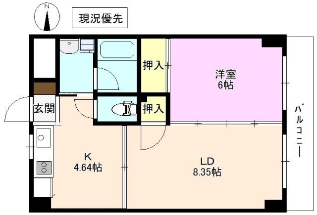 カーサAYA(1LDK/2階)の間取り写真