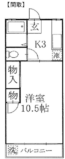 池田マンション(1K/3階)の間取り写真