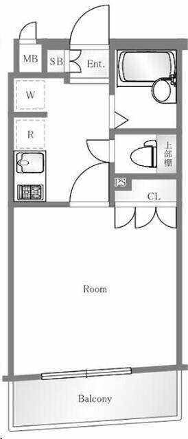 クレイシア北新宿(1K/3階)の間取り写真