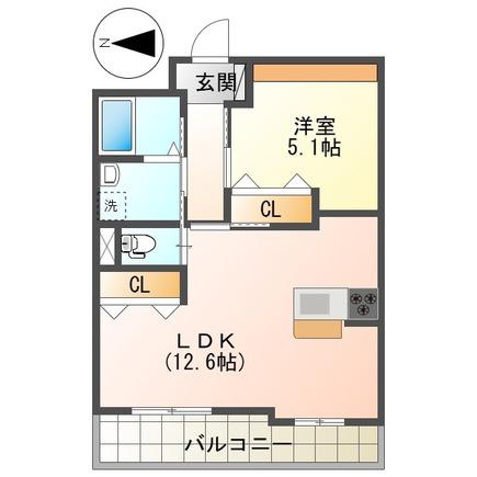 EPOS DU COEUR(1LDK/4階)の間取り写真