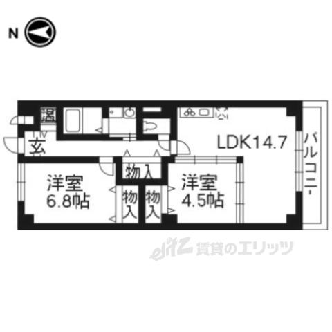 グランソルY&D(2LDK/2階)の間取り写真