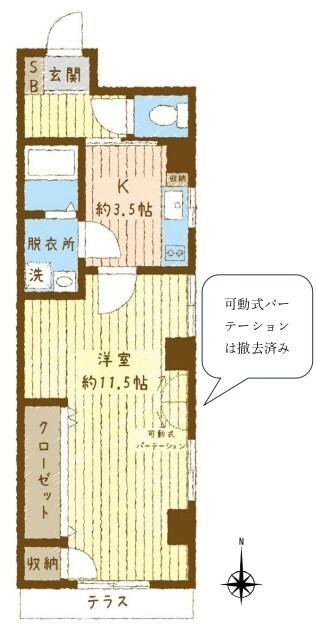 KENS 目白(1K/1階)の間取り写真