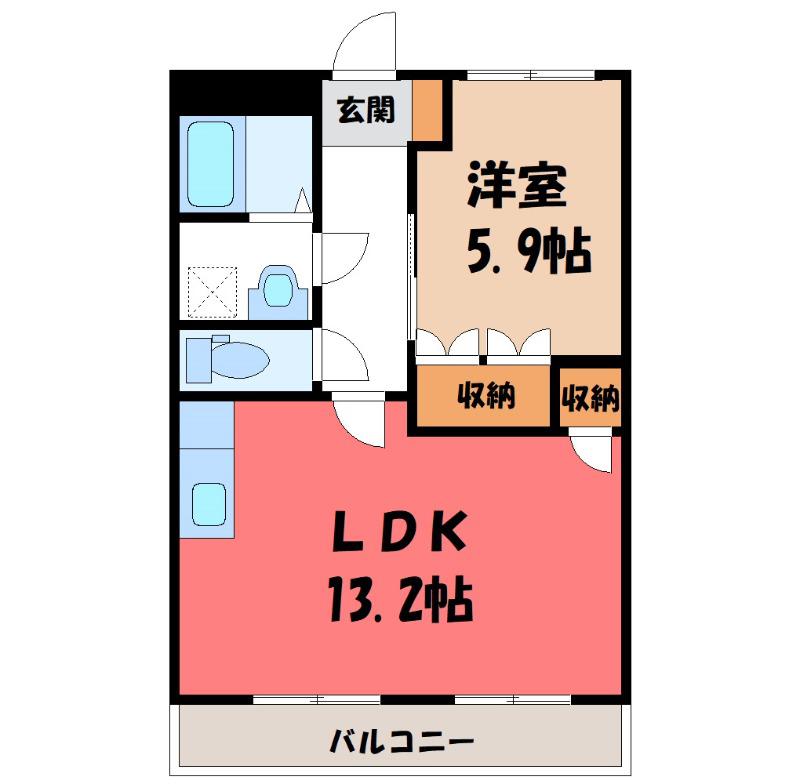 ヴィラージュ(1LDK/1階)の間取り写真