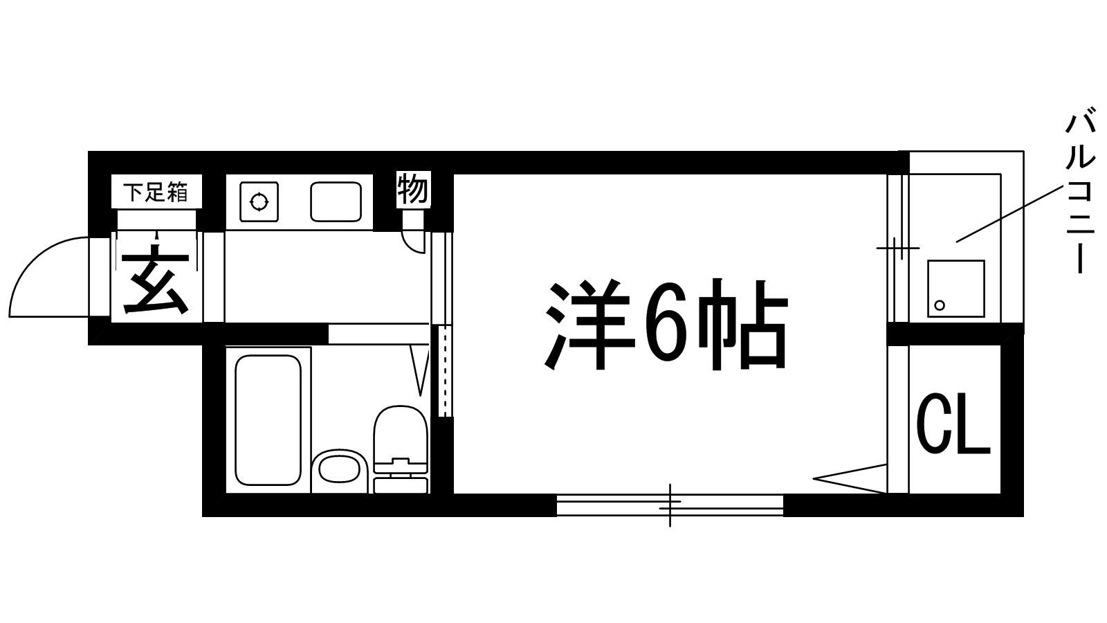 ミレステマンション(1K/2階)の間取り写真