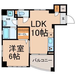 メゾン・ヴェルメイユⅡ(1LDK/2階)の間取り写真