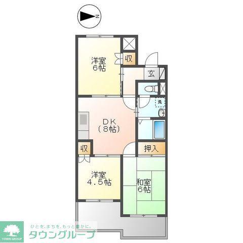 プレステージ板橋本町・NO.1(3DK/1階)の間取り写真