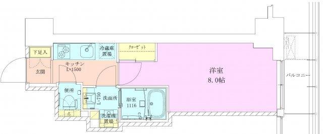 赤坂レジデンス壱番館(1K/7階)の間取り写真