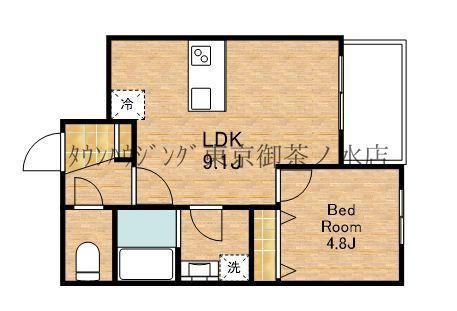 アーバン二長町(1LDK/5階)の間取り写真