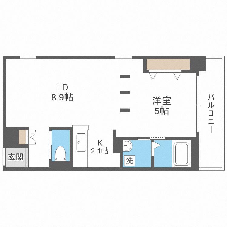 ラ・メージュ(1LDK/2階)の間取り写真