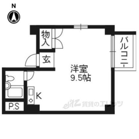 リバーサイド・ユー(ワンルーム/2階)の間取り写真