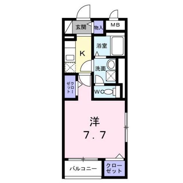 ダウンタウン ワイ(1K/3階)の間取り写真
