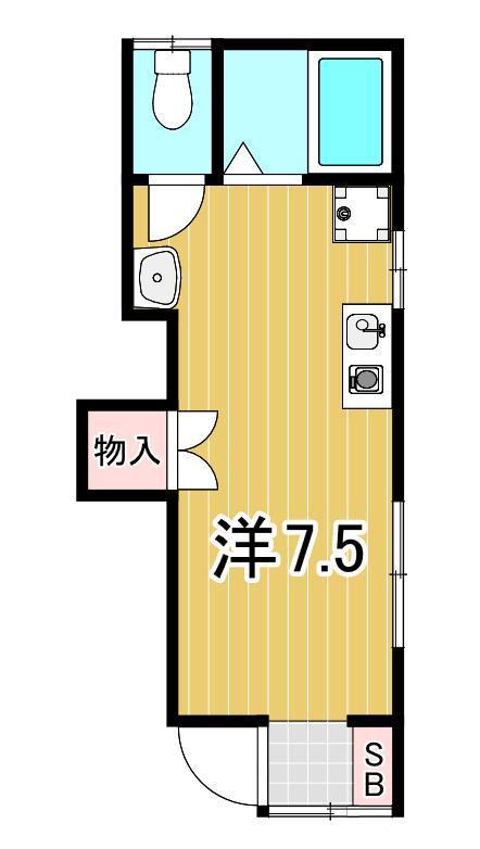 NKハイム(ワンルーム/1階)の間取り写真