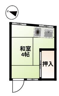 丸山アパート(ワンルーム/2階)の間取り写真
