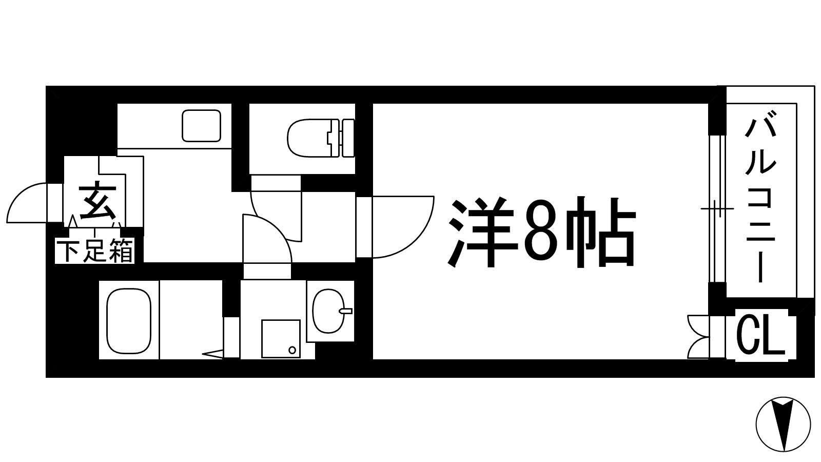 サンハイム2(1K/3階)の間取り写真