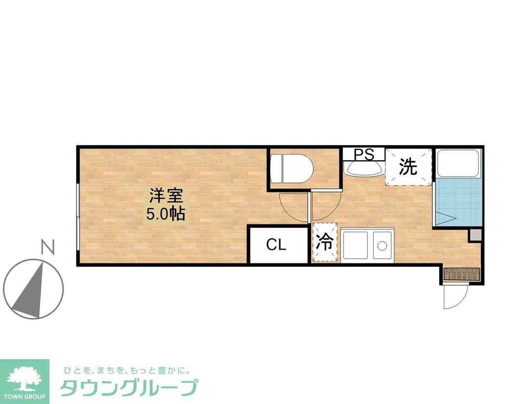 オーキッド千歳烏山(1K/2階)の間取り写真