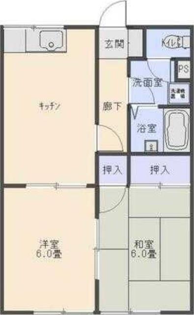 イーコンハイツ(2DK/2階)の間取り写真