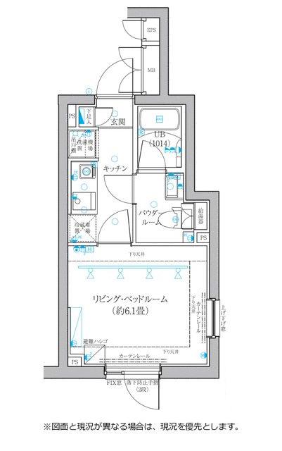 リヴァートシーズン参宮橋(1K/4階)の間取り写真