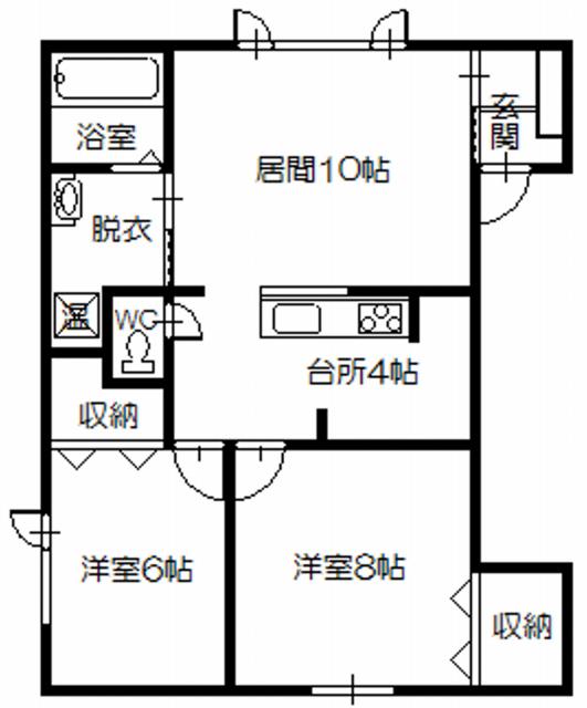 パークコート SHINKOU(2LDK/2階)の間取り写真
