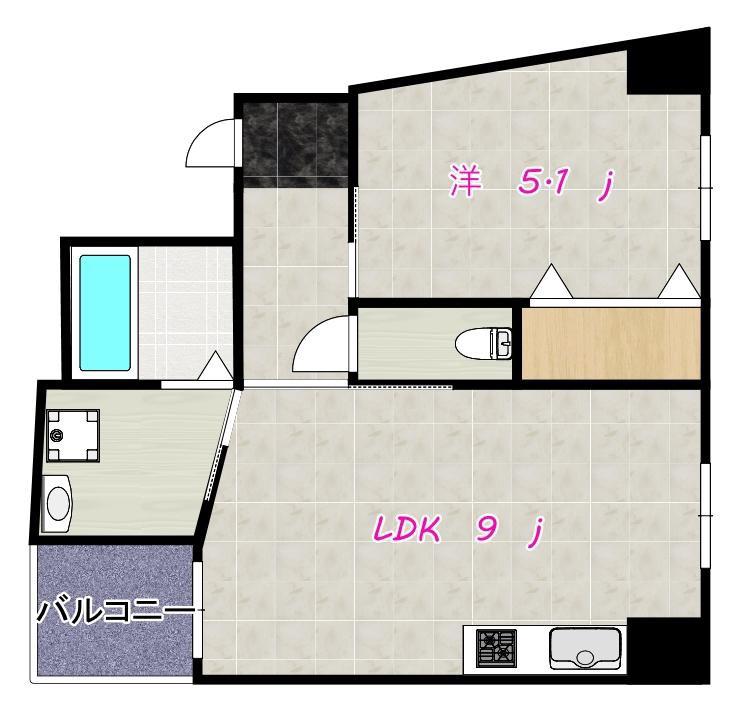 CREDOIK CASA.W(1LDK/6階)の間取り写真
