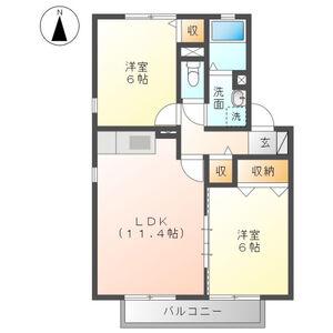 CHRYSANTHEMUMA(2LDK/2階)の間取り写真