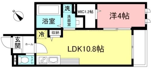 ラシーネ・N(1LDK/1階)の間取り写真