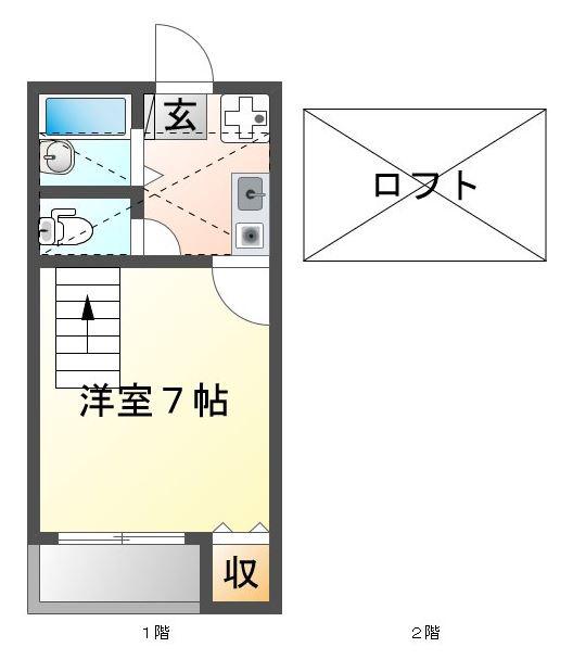 ピュア平尾壱番館(1K/2階)の間取り写真