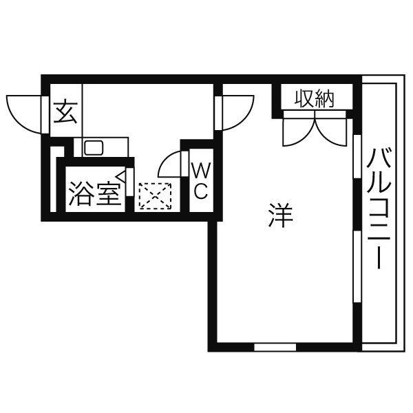 ロハシー(1K/2階)の間取り写真