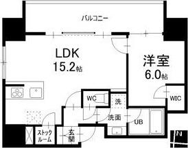 シエルブルー栄(1LDK/5階)の間取り写真