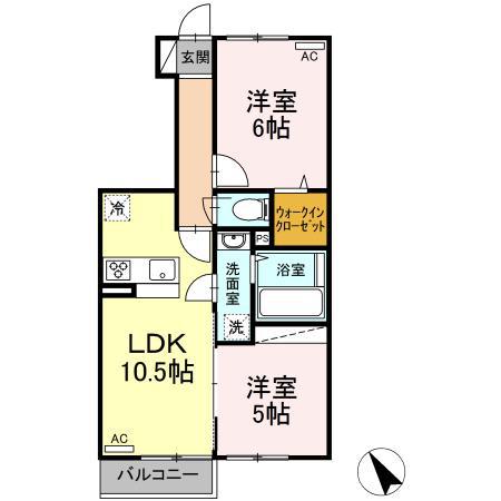 スイートセントヒルズ(2LDK/1階)の間取り写真