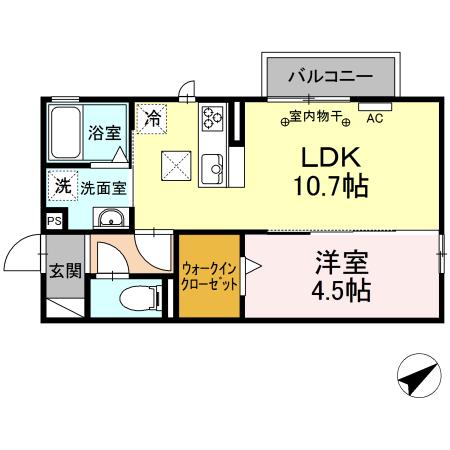 ドルチェ カーサ(1LDK/2階)の間取り写真