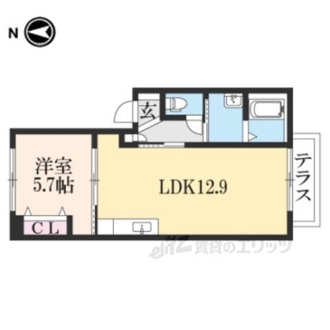 ミルキーウェイⅠ(1LDK/1階)の間取り写真