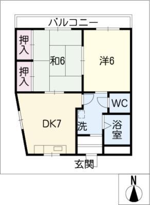 VINTAGE COURT(2DK/3階)の間取り写真