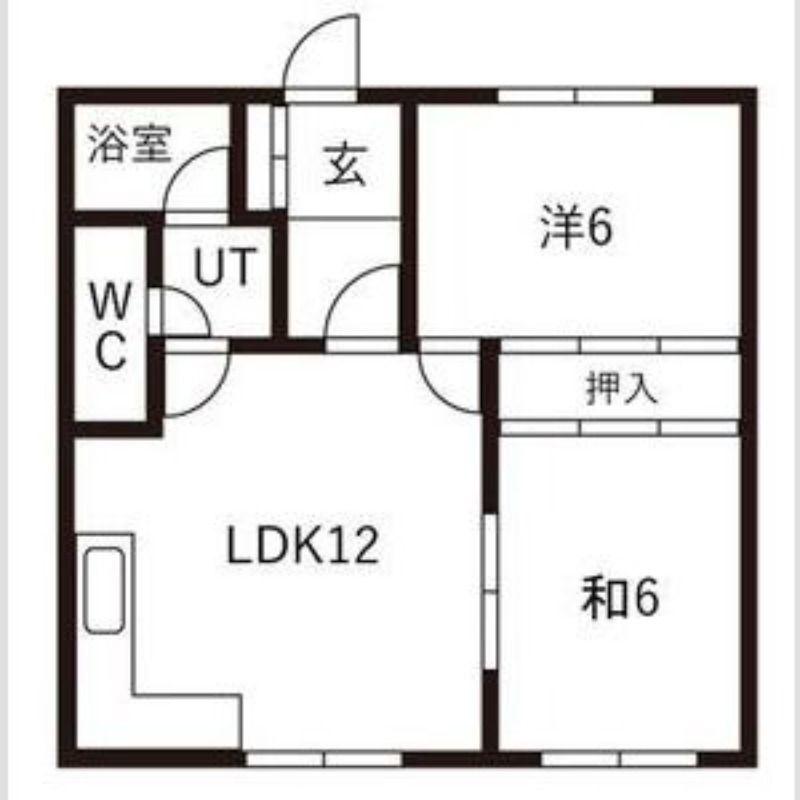 はまなすマンション(2LDK/1階)の間取り写真
