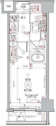 クレヴィスタ押上(1K/7階)の間取り写真