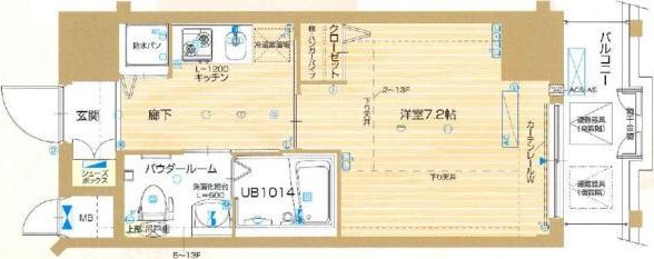 ヴァンデュール名古屋御器所(1K/8階)の間取り写真