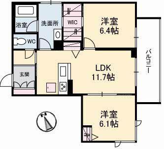 ファボーレ神田(2LDK/2階)の間取り写真