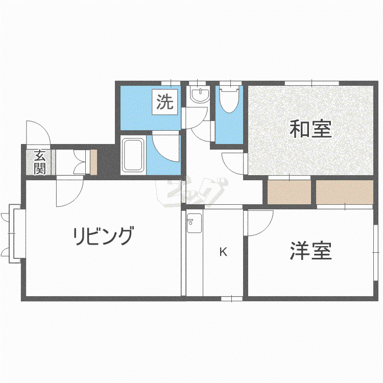 グルーシャ壱番館(2LDK/3階)の間取り写真