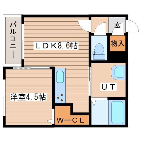 CHOUETTE(1LDK/2階)の間取り写真