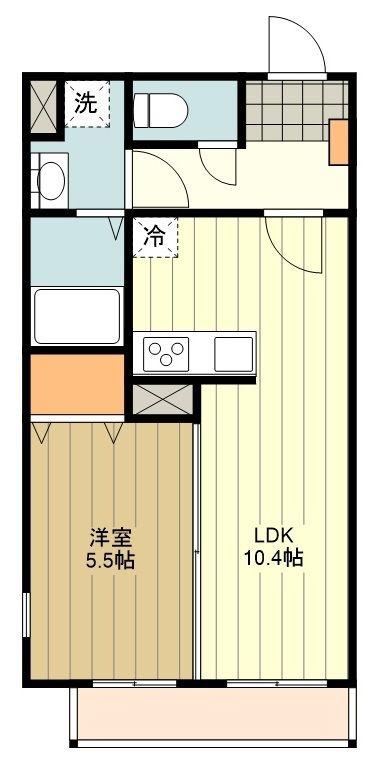 BELLE FLEURIR(1LDK/2階)の間取り写真
