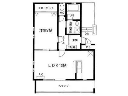 アレグリア(1LDK/2階)の間取り写真