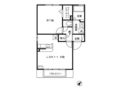 フローラルコート(1LDK/2階)の間取り写真