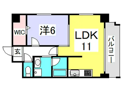 西十日市FLATS(1LDK/9階)の間取り写真
