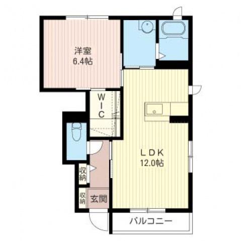 クレシア七井(1LDK/1階)の間取り写真