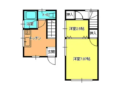 白百合コーポ(1K/2階)の間取り写真