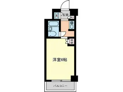 ウインベルソロ横浜阪東橋1号館(1K/4階)の間取り写真