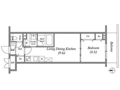 プライムガーデン(1LDK/3階)の間取り写真