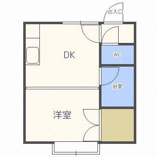 M・NハイツIII(1DK/3階)の間取り写真